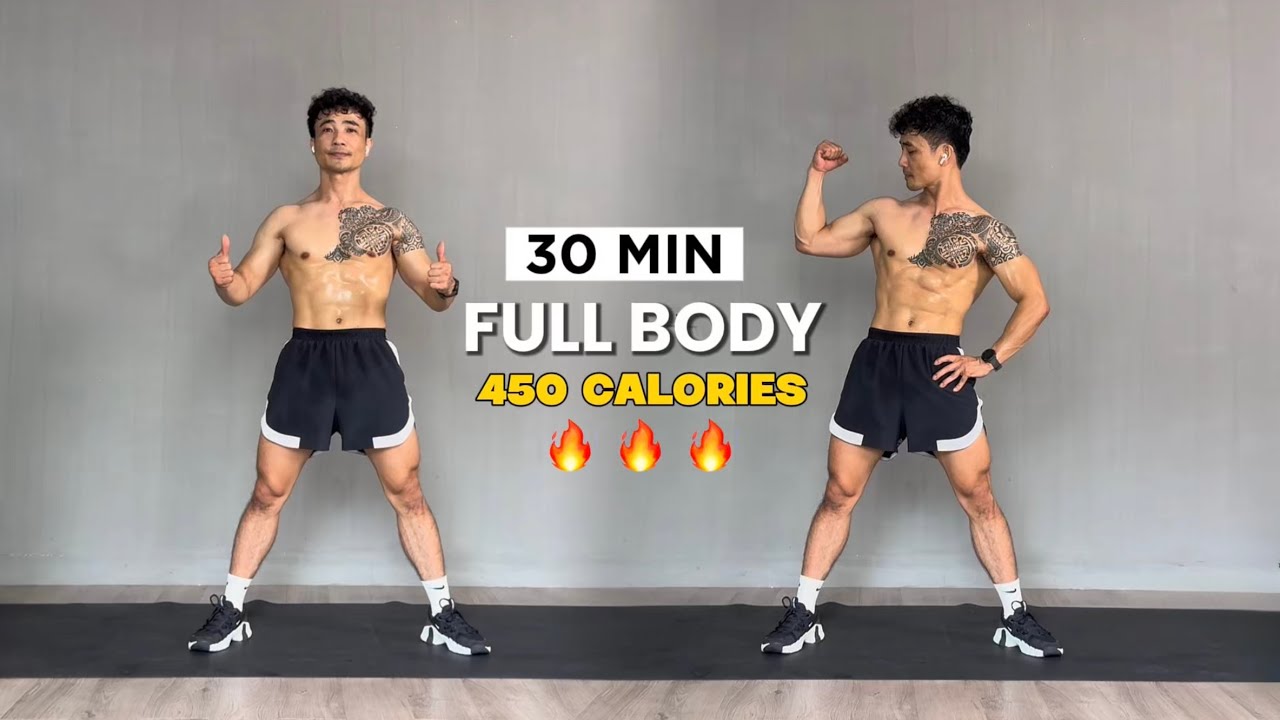 30 Min FULL BODY Workout | BURN 450 CALORIES | No Equipment, No Repeat ...