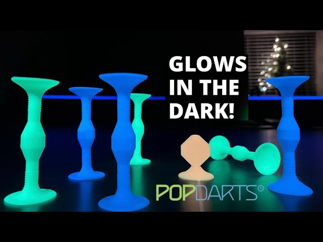POPDARTS Glow Pack Game Set Glow in The Dark (Blue and Green) - Indoor,  Outdoor Suction Cup Throwing Game - Competition with a POP