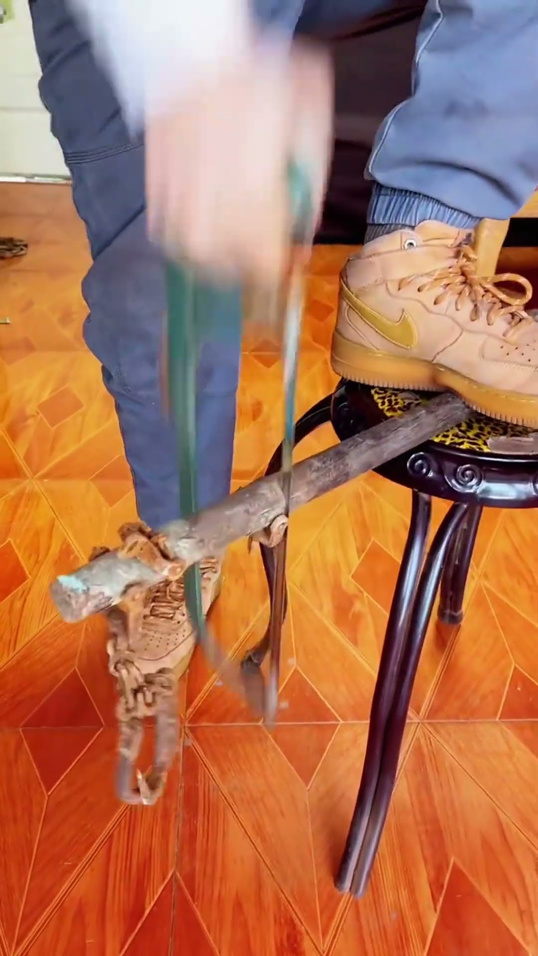 Make sandalwood crutches from weighing poles- Good tools and machinery make work easy