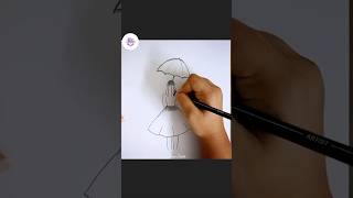 Girl Drawing with Umbrella #girldrawing #umbrella #art