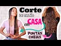 CORTANDO O CABELO SOZINHA EM CASA | DICAS PONTAS CHEIAS