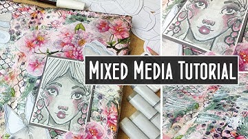 Using Napkins - Mixed Media Art Journal Page Tutorial - Creative Collage Ep 3
