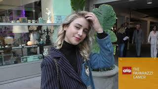 Caylee Cowan talks about her latest movie outside ArcLight Cinemas in Hollywood