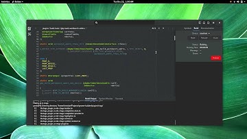 new build panel and output log for GNOME Builder