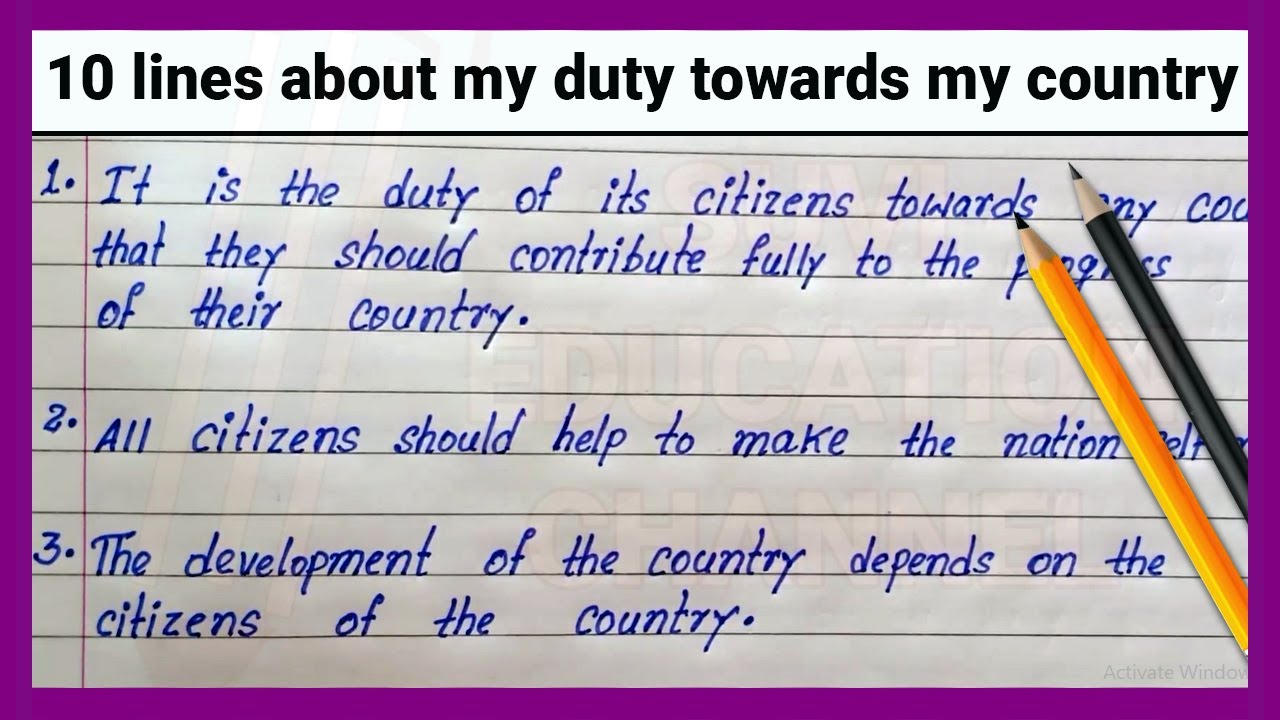 essay your duty towards your country