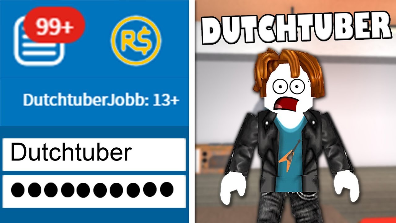 Inbreken In Dutchtuber Zijn Roblox Account Youtube - dutchtuber roblox naam