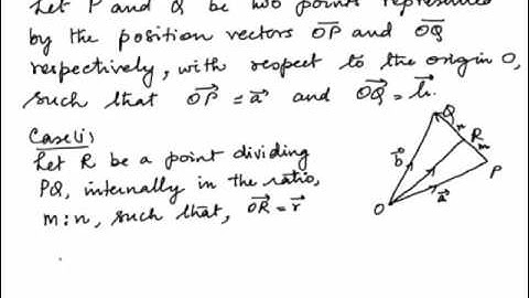 Vector Algebra Section Formula