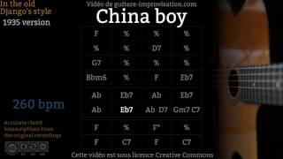 China Boy (260 bpm) - Gypsy jazz Backing track / Jazz manouche chords