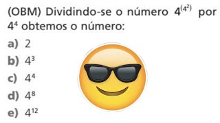 1. Dividindo-se o numero 4(⁴²) por 4⁴, obtém-se o número a) 2 b)4³