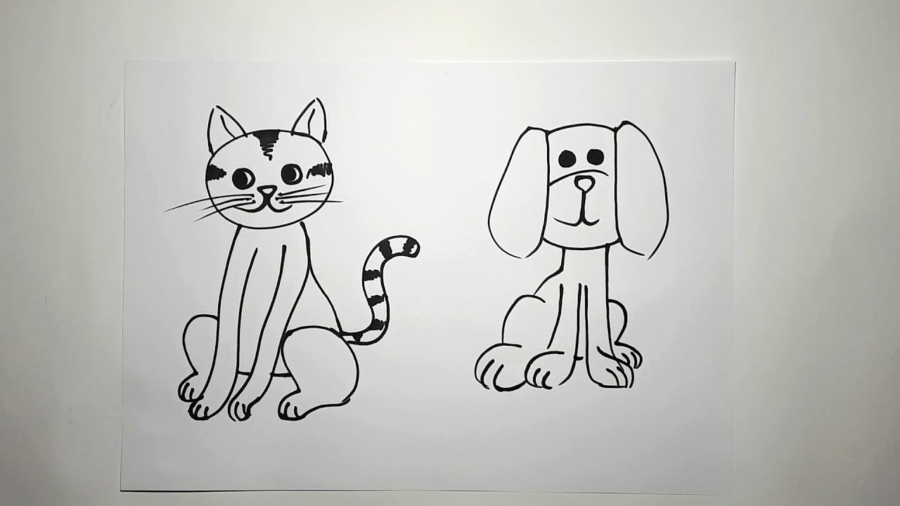 Görsel sanatlar uzaktan eğitim kolay kedi köpek nasıl çizilir