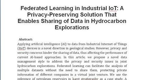 Federated Learning in Industrial IoT  A Privacy Preserving Solution That Enables Sharing of Data in