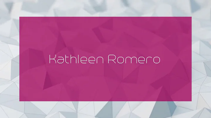 Kathleen Romero - appearance