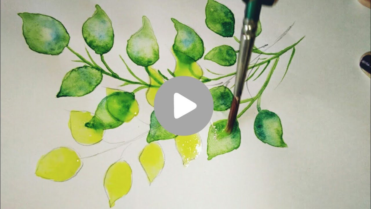 How to paint leaves in watercolor,step by step.. Part2🌱🖌🖌👉 YouTube