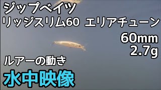 ZIPBAITS【ｼﾞｯﾌﾟﾍﾞｲﾂ】リッジスリム60エリアチューン 水中動画 水中映像 管釣り メバリング