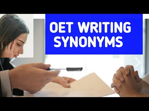 OET WRITING SYNONYMS/OET SPEAKING and Writing. Synonyms for OET Writing .
