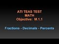 TEAS Math Tutorial - Fractions, Decimals and Percents - Chapter 20