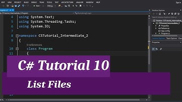 C# Intermediate I Tutorial 10 - List Files in a Directory