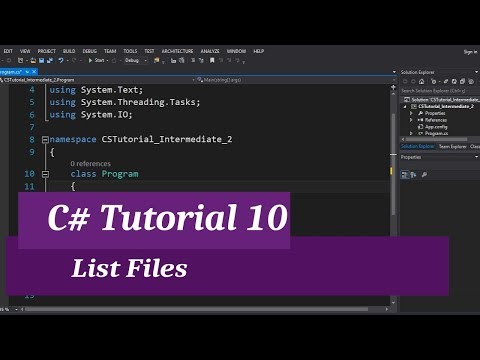 C# Intermediate I Tutorial 10 - List Files in a Directory