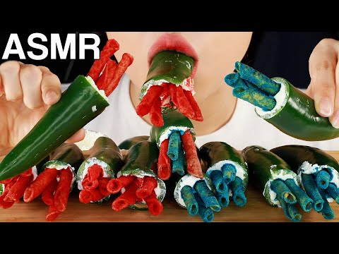 ASMR <strong>Takis</strong> Cream Cheese Jalapeños TikTok Trend 틱톡유행 타키스 크림치즈 할라피뇨 먹방 Mukbang Eating Sounds