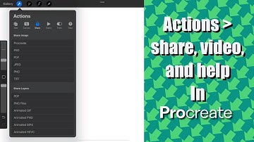Actions Share, Video, and Help in PROcreate