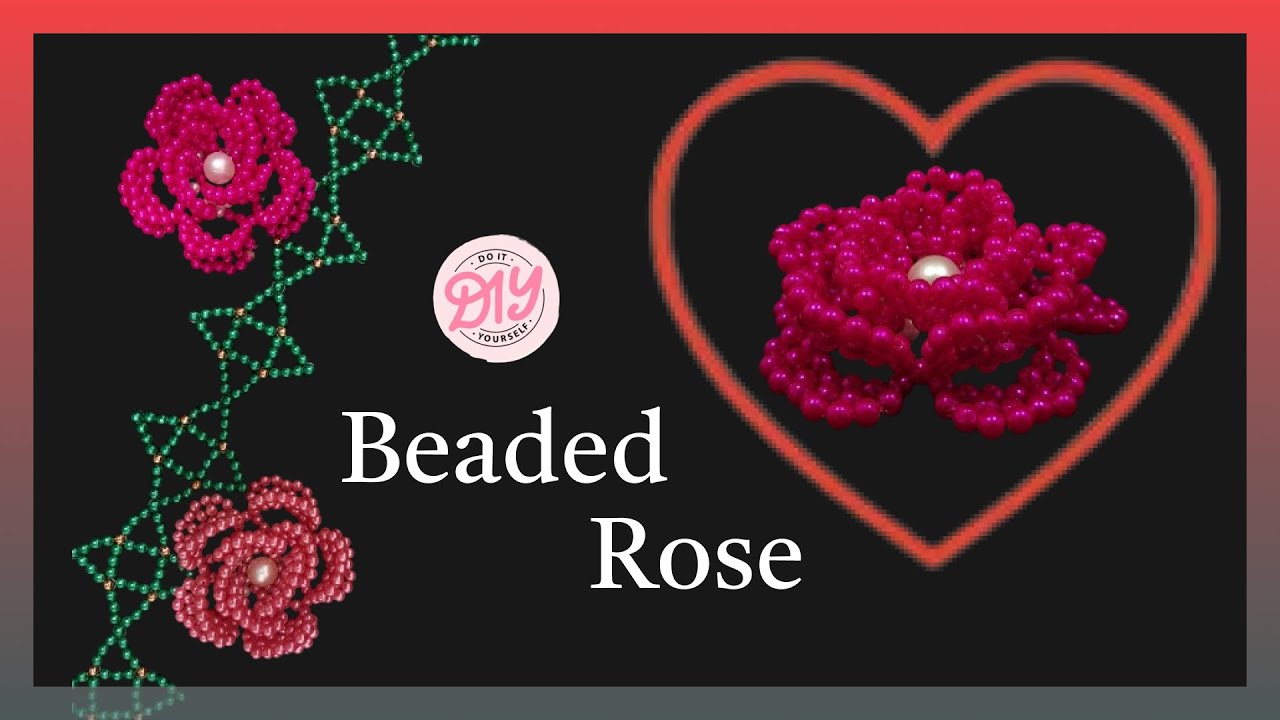 मोत्यांचा गुलाब / Beaded Rose Flower (Tutorial)