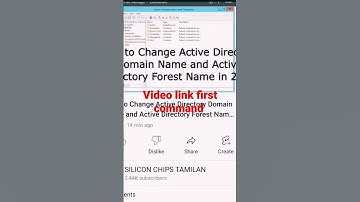 Hi friends,This video,How to Change Active Directory Domain Name..https://youtu.be/MUlcsq3WGWQ