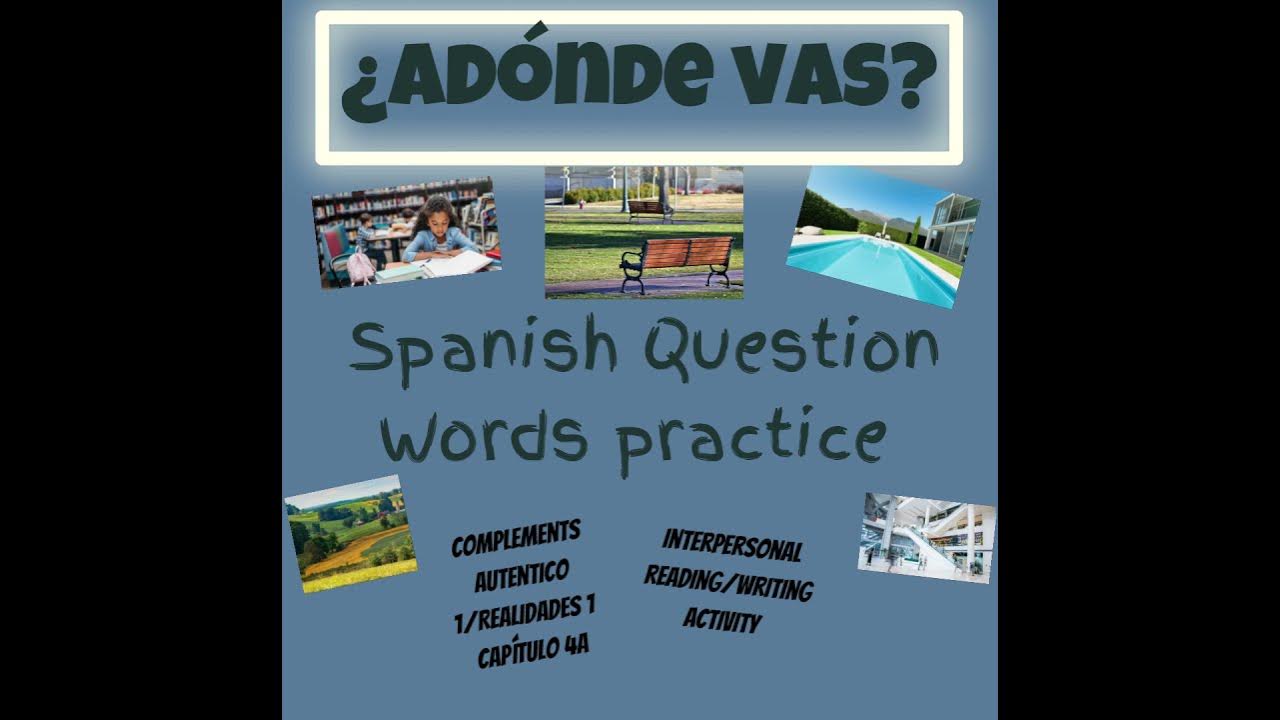 ¿Adónde vas Question Words Practice