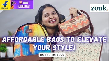 11 Zouk Bags Haul | Backpacks, Tote bag, Sling Bags | Flipkart Goat sale Haul | English Subtitles
