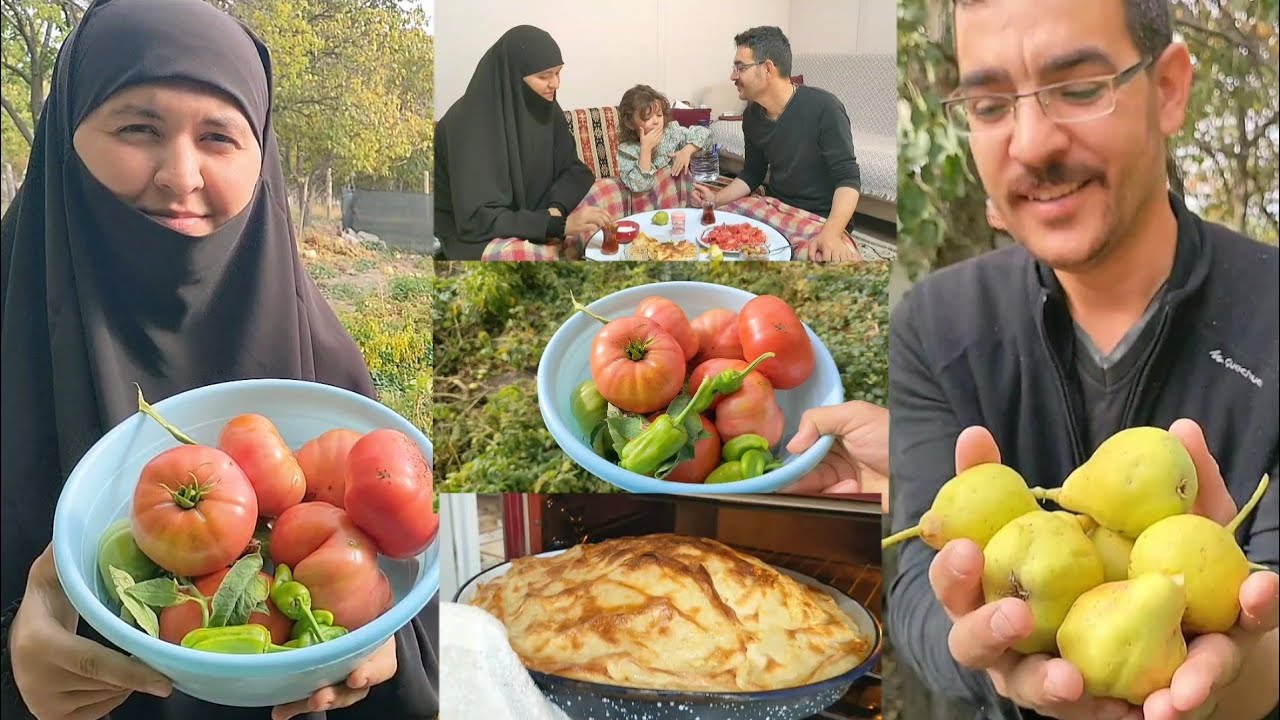 Bahçeden Domates 🍅 Biber 🌶️ Armut 🍐- Kahvaltıda Su Böreği, hoş sohbet ve aile ortamı #bahçeişleri