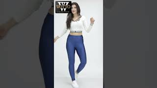 W0000R115 - Kadın Açık Mavi Parlak Disko Tayt