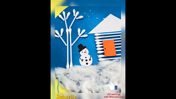 Winter school project with ear buds and cotton l snow day l #artandcraftwithnehaandzoya#wintercrafts