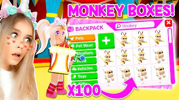 OPENING 100 MONKEY BOXES To Get LEGENDARY MONKEYS In Adopt Me! (Roblox)