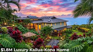 $1.8M Kona, Hawaii Luxury Home (1 Acre + Ocean Views)