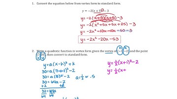 Notes 7 6 Video   Writing Quadratic Equations