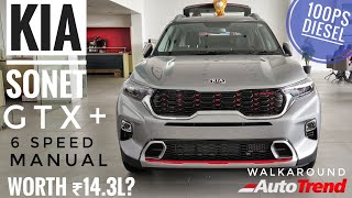 Kia Sonet GTX+ Diesel MT - Most Detailed Walkaround Review| Steel Silver Color | #TeamAutoTrend !!