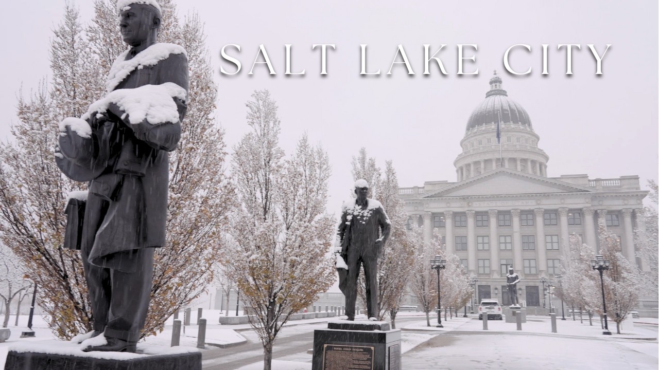 A Snowy Stroll in Downtown Salt Lake City ❄️ 4K Walking Tour and City Highlights