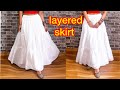 How to make 3 layered trendy long skirt /Lehenga 