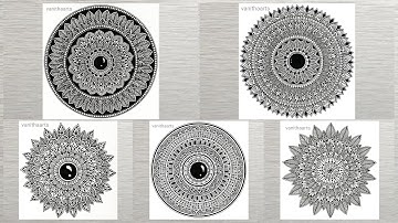 5 Different Mandala Art for Beginners with Measurement ( part 2 ) || mandala art | step by step