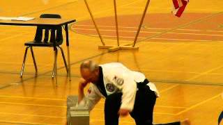 Brick Break Demonstration 5 bricks (Elbow Strike) - Ric Tetlock - 3rd Dan Black Belt