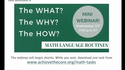 Math Language Routines (November 2018 Webinar)