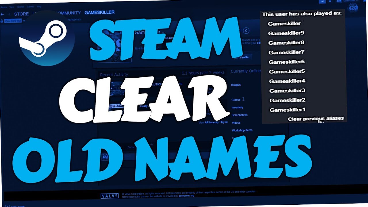 Steam clear. Крутые имена в стим.