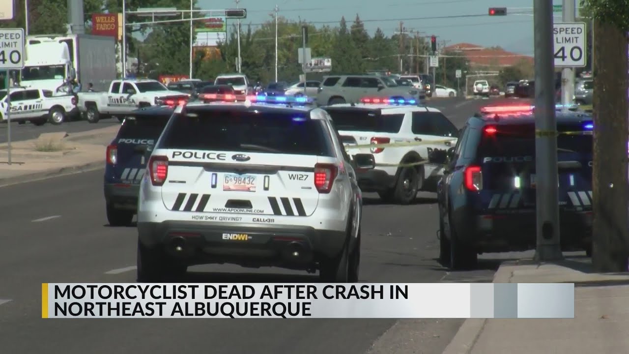 Man dies following crash involving motorcycle in NE Albuquerque - YouTube