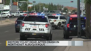 Man dies following crash involving motorcycle in NE Albuquerque