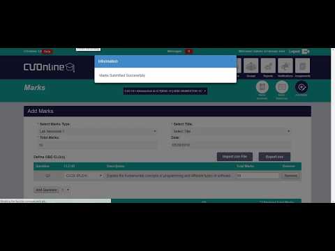 CUOnline Marks Upload Demo