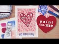 Simple Watercolor Valentine Cards | Folk Art Floral Fun