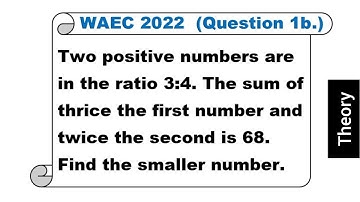 WAEC 2023: (Q. 1b) | 2022 WAEC Mathematics Past Question and Answers | Theory | Trending video