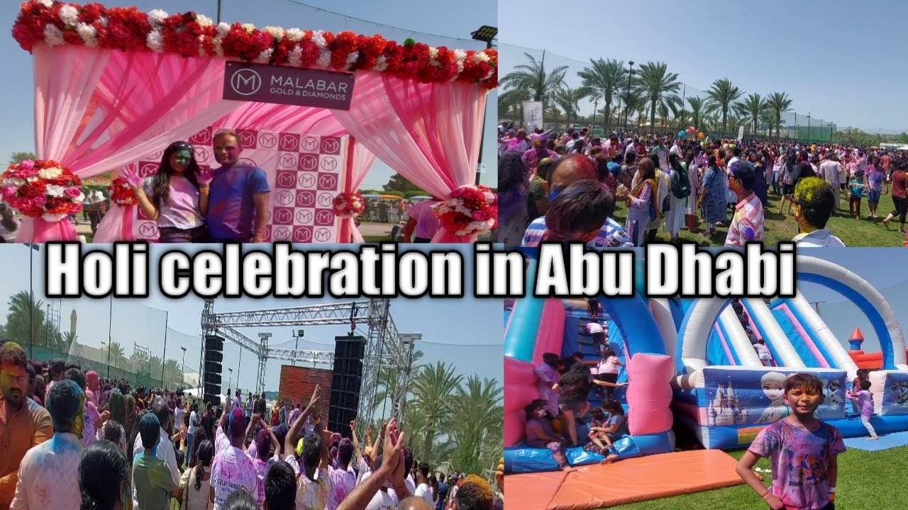 Holi celebration in Abu Dhabi ||Khalifa park||Rang de2022||Festival of colours