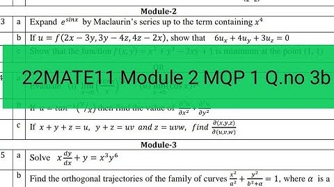 22MATE11 | MQP 1 (question no 3b) | Module 2 | Partial Differentiation of Composite Functions |
