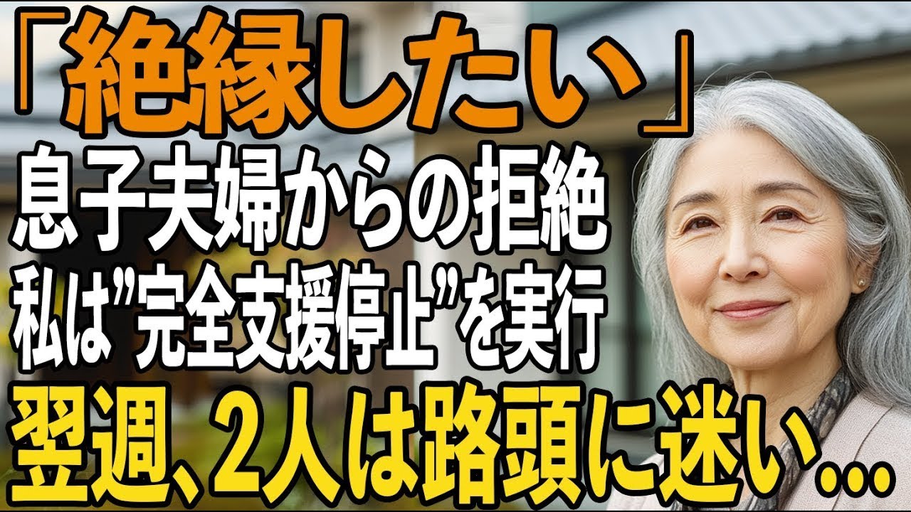 「絶縁したい」息子夫婦から突然裏切られた私は、全ての援助を停止した…→翌週、2人は路頭に迷った【シニアライフ】【60代以上の方へ】