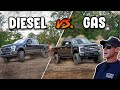 $100,000 GAS VS DIESEL TRUCK! Brian vs Haiden Donut Challenge